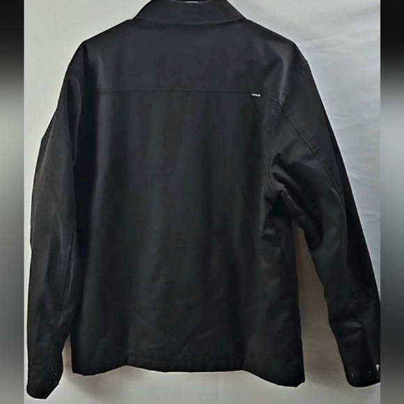 Hurley Men’s MVP Twill Snap Black Jacket Quilted Grey Lining Size L - Picture 4 of 10